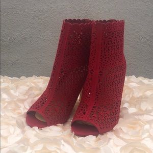 Aldo peep toe ankle boots